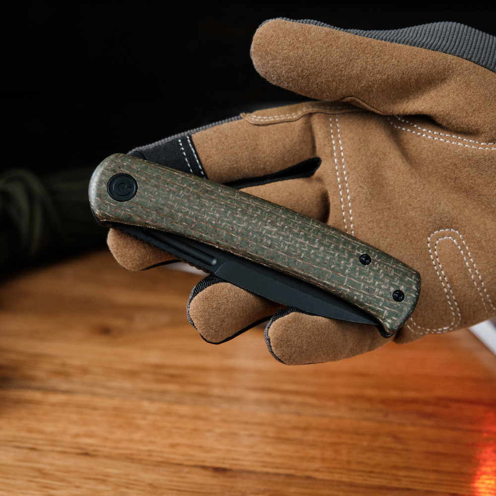 Нож складной туристический Civivi Cetos, (8.8 см) 14C28N / Micarta & Stainless коричневый
